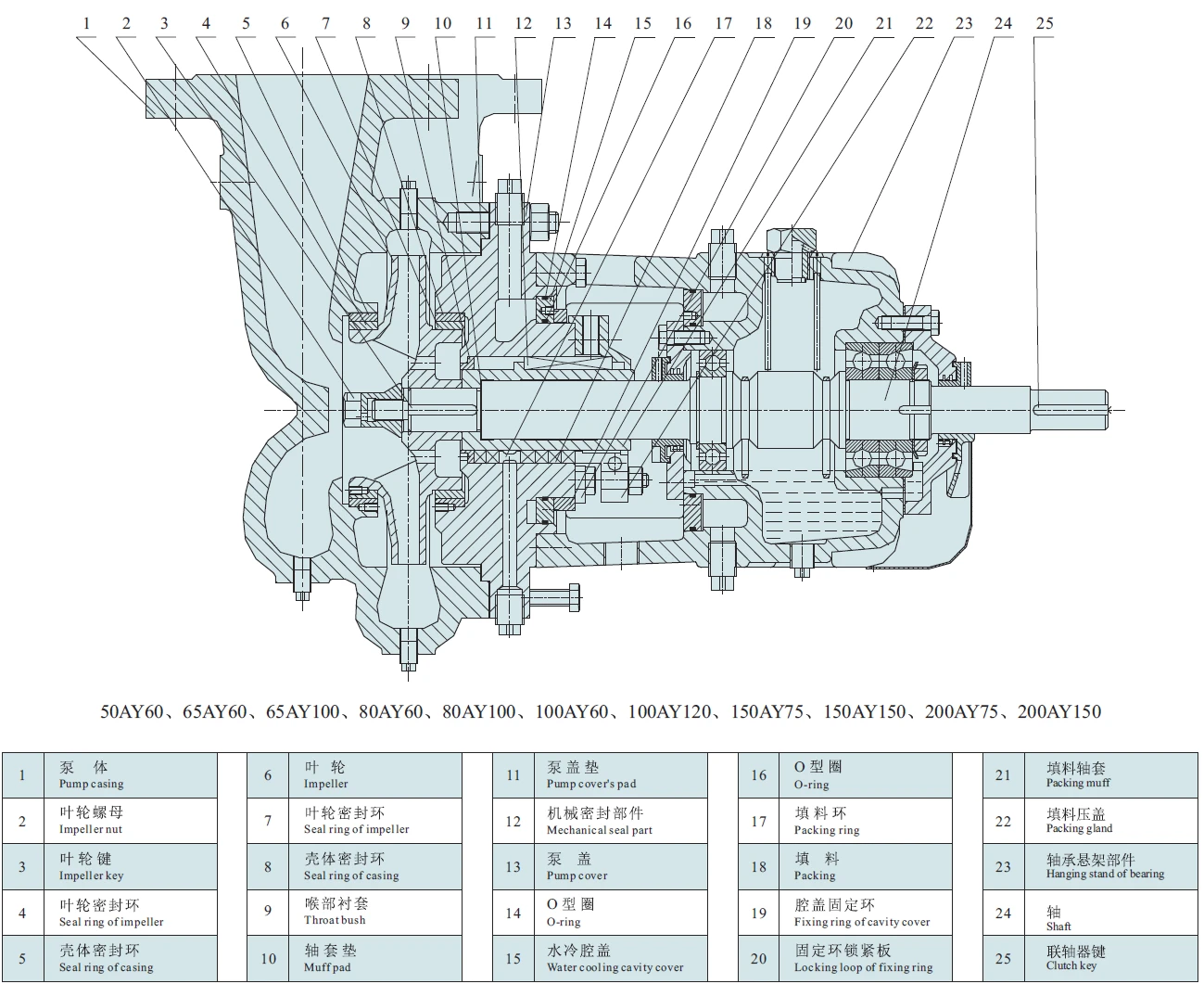 Structure drawing of Single-stage Single-suction AY Oil Pump